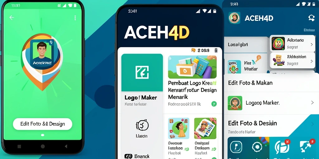 Tampilan antarmuka aplikasi ACEH4D saat membuat logo.