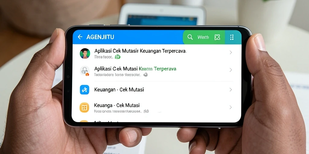 Antarmuka aplikasi AGENJITU yang menampilkan fungsi cek mutasi keuangan.