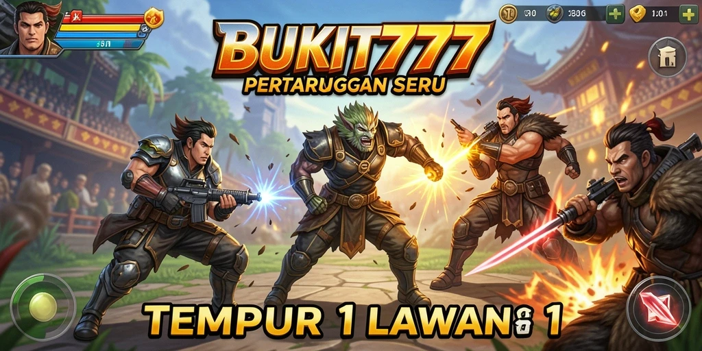 Antarmuka BUKIT777 saat pertarungan 1 lawan 1 yang mendebarkan.