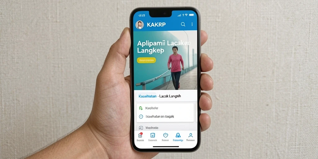 Tampilan antarmuka KAKRP yang sederhana dan menarik untuk lacak langkah.
