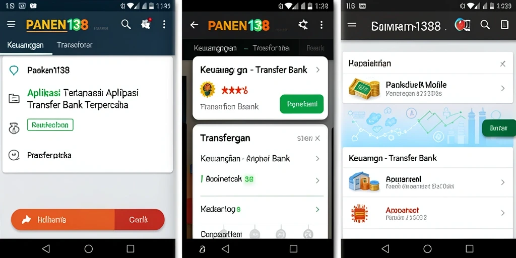 Tampilan antarmuka aplikasi Transfer Bank PANEN138 yang user-friendly.