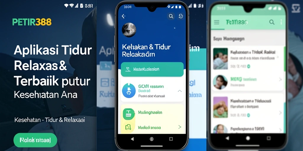 Tampilan antarmuka utama aplikasi PETIR388 untuk tidur dan relaksasi.