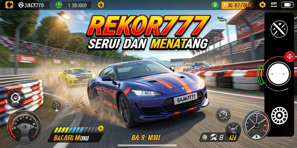 Screenshot antarmuka utama REKOR777 yang menunjukkan balapan seru.