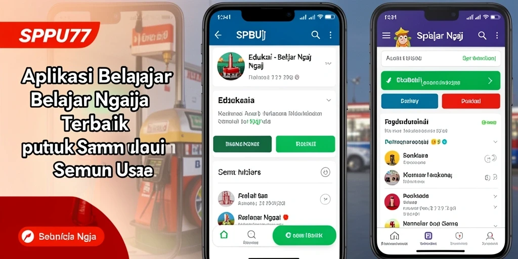 Tampilan antarmuka SPBU77 yang sederhana dan intuitif untuk Belajar Ngaji.