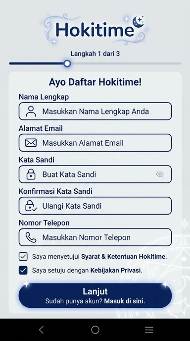 Panduan Registrasi Akun Baru Hokitime untuk Android